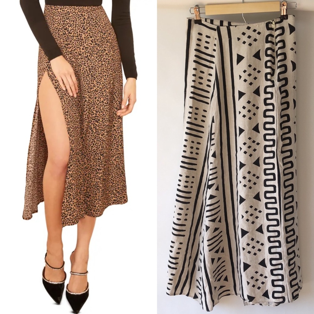 Reformation Zoe Skirt with Peek A Boo Leg XS